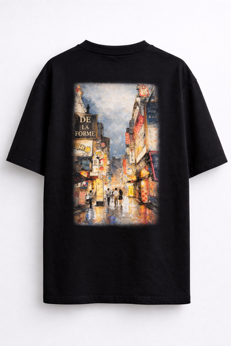 Seoul Neon Archive — Night Street Study Oversized T-Shirt