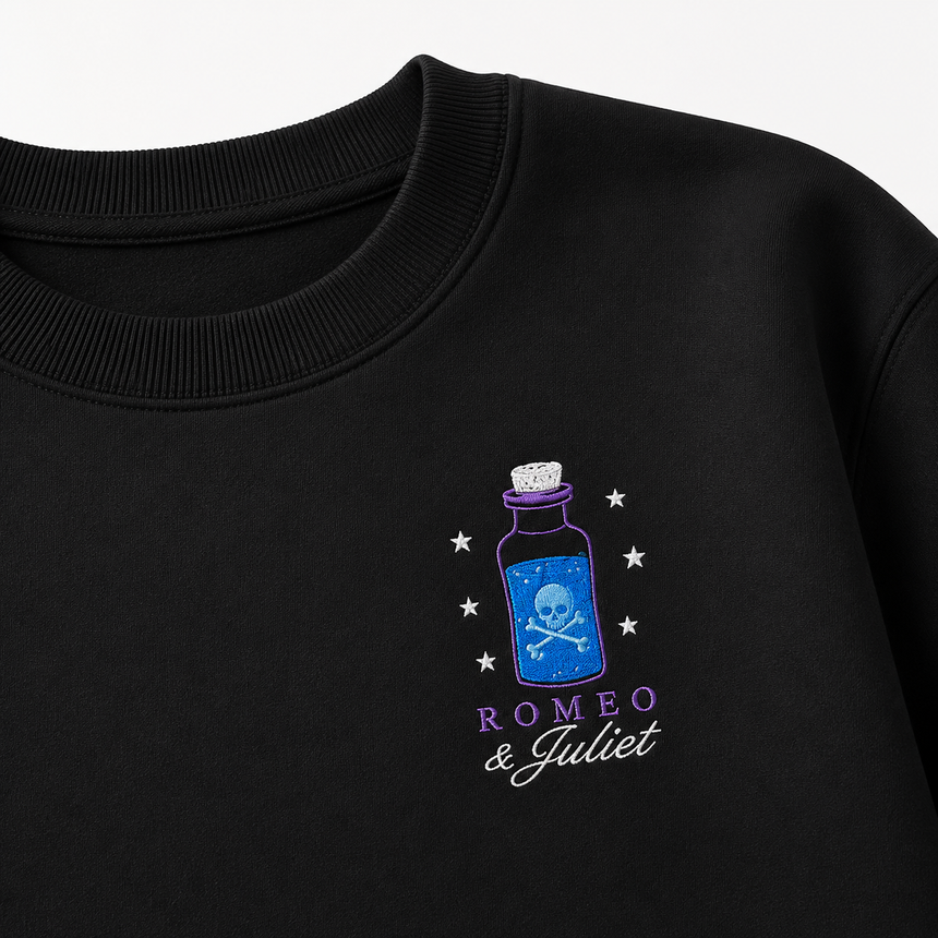 De La Forme Star-Crossed Lovers Poison Bottle Embroidered Crewneck