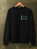 De La Forme Drink Me Eat Me Embroidered Black Crewneck Sweatshirt
