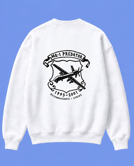 De La Forme MQ-1 Predator Embroidered & Graphic Crewneck