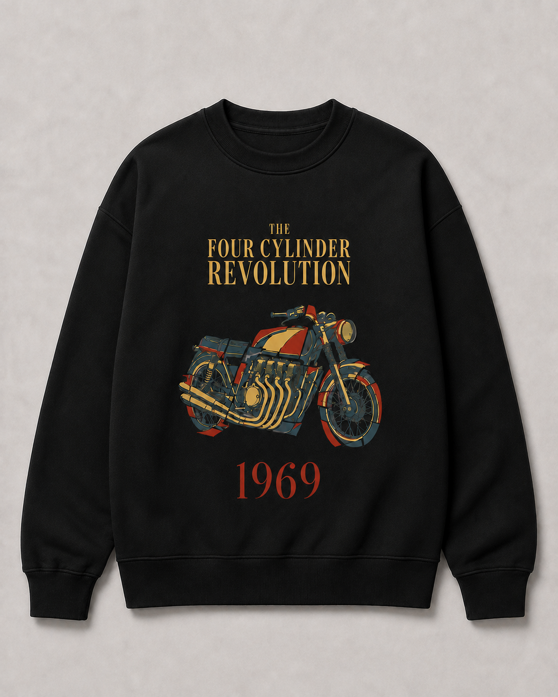 De La Forme Four Cylinder Revolution Embroidered Crewneck