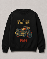De La Forme Four Cylinder Revolution Embroidered Crewneck