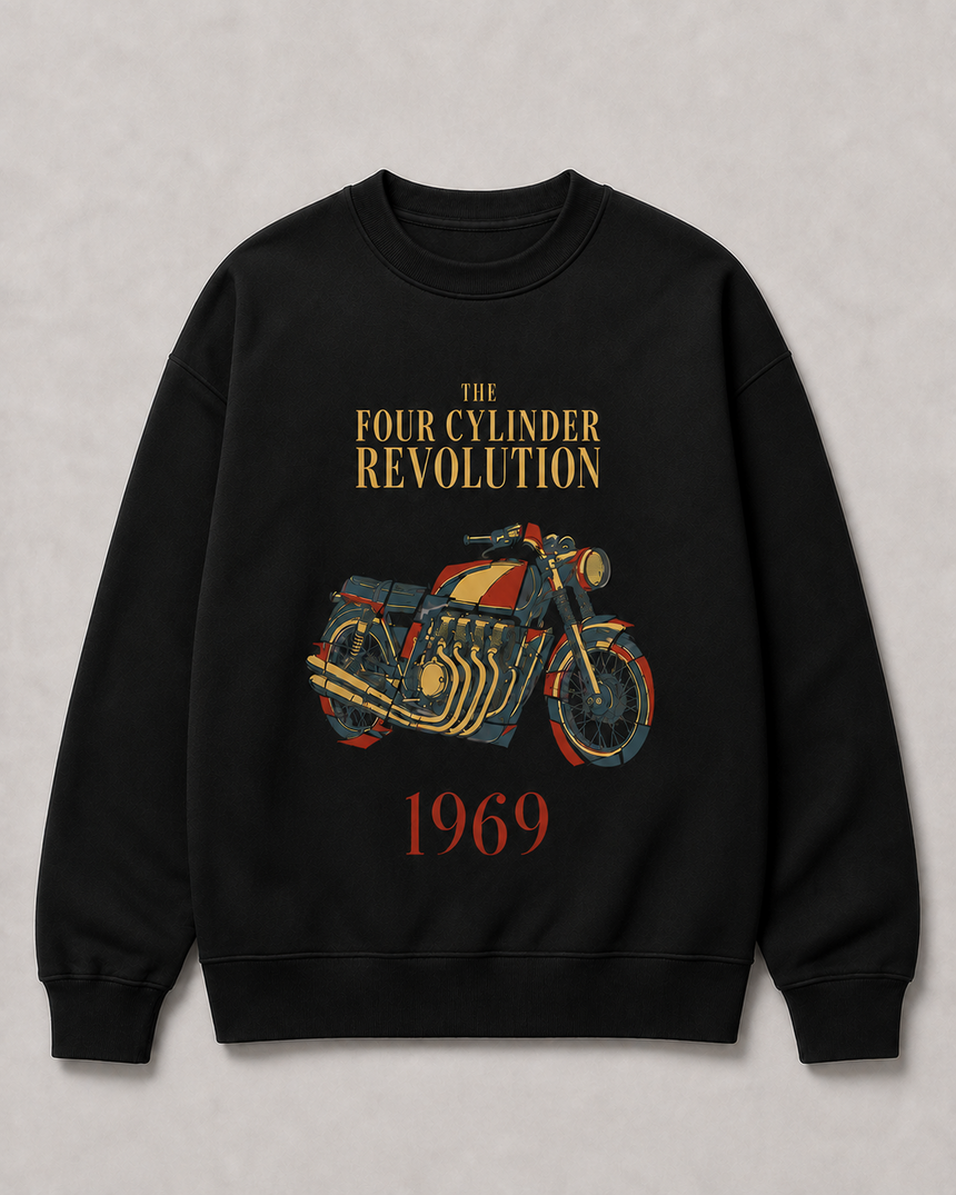 De La Forme Four Cylinder Revolution Embroidered Crewneck