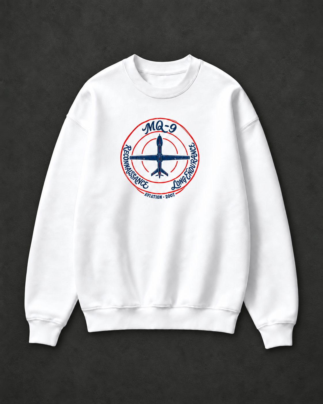 De La Forme MQ-9 Reaper Embroidered & Graphic Crewneck