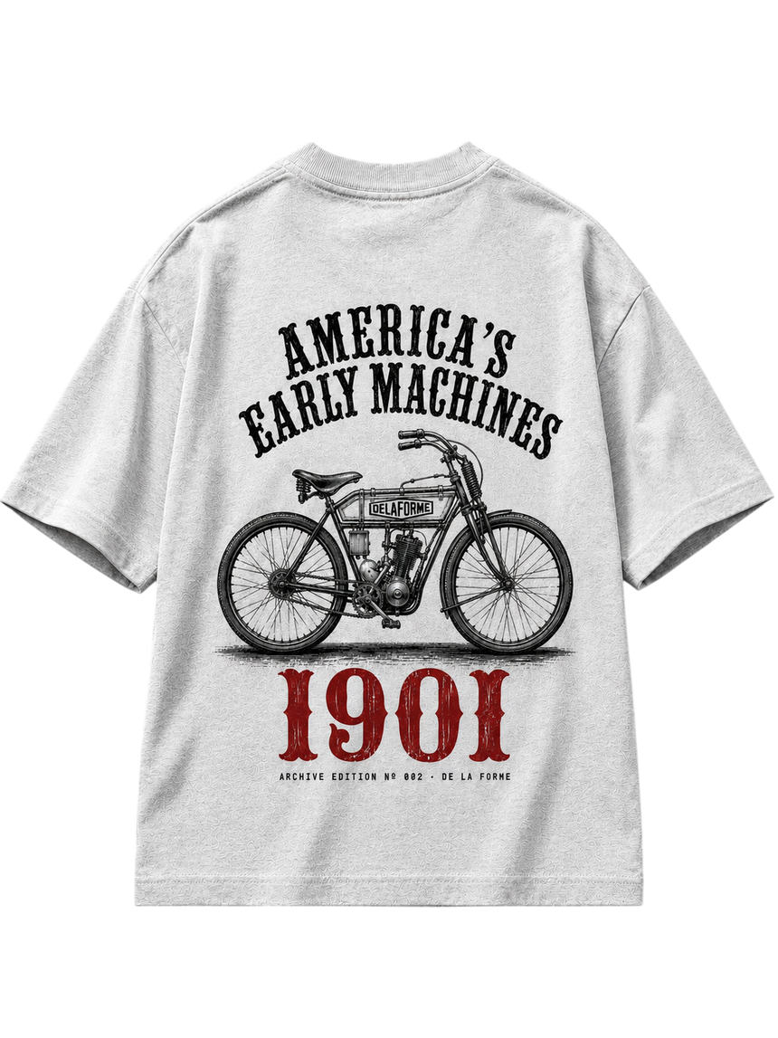 De La Forme 1901 Early Motorcycle Graphic Tee