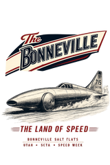 De La Forme Bonneville Land of Speed Embroidered & Graphic Tee