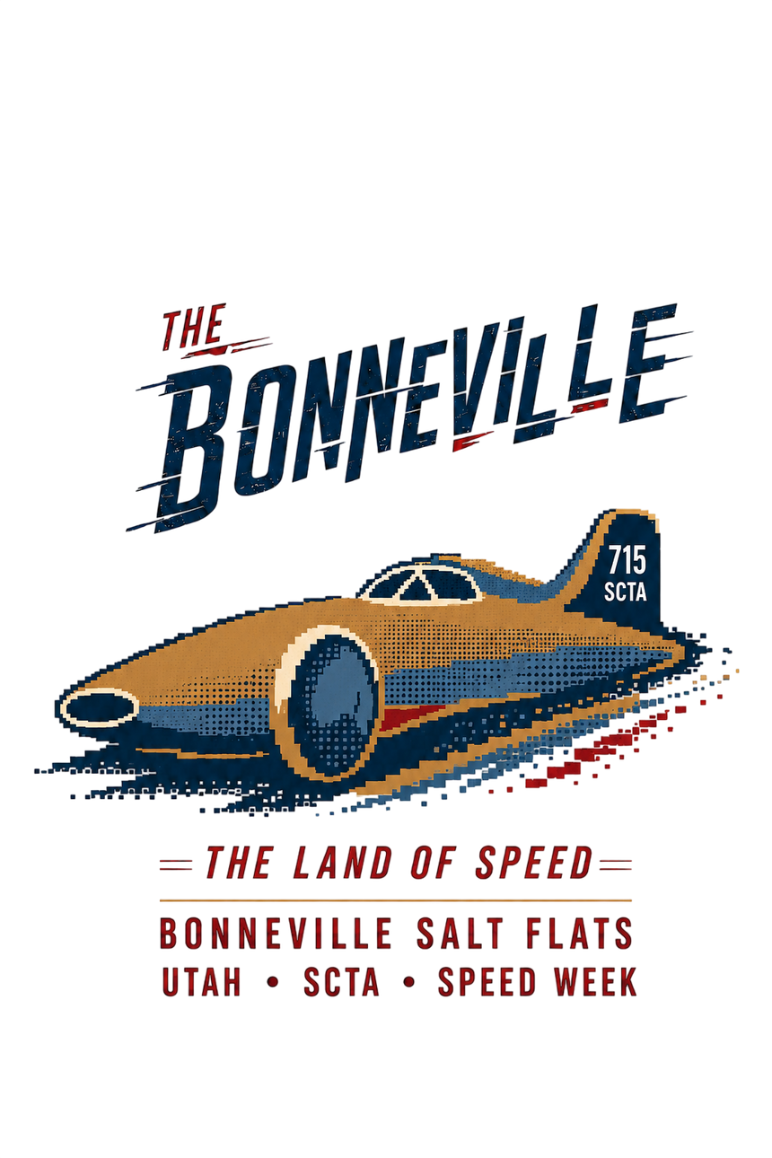 De La Forme Bonneville Land of Speed Embroidered & Graphic Tee