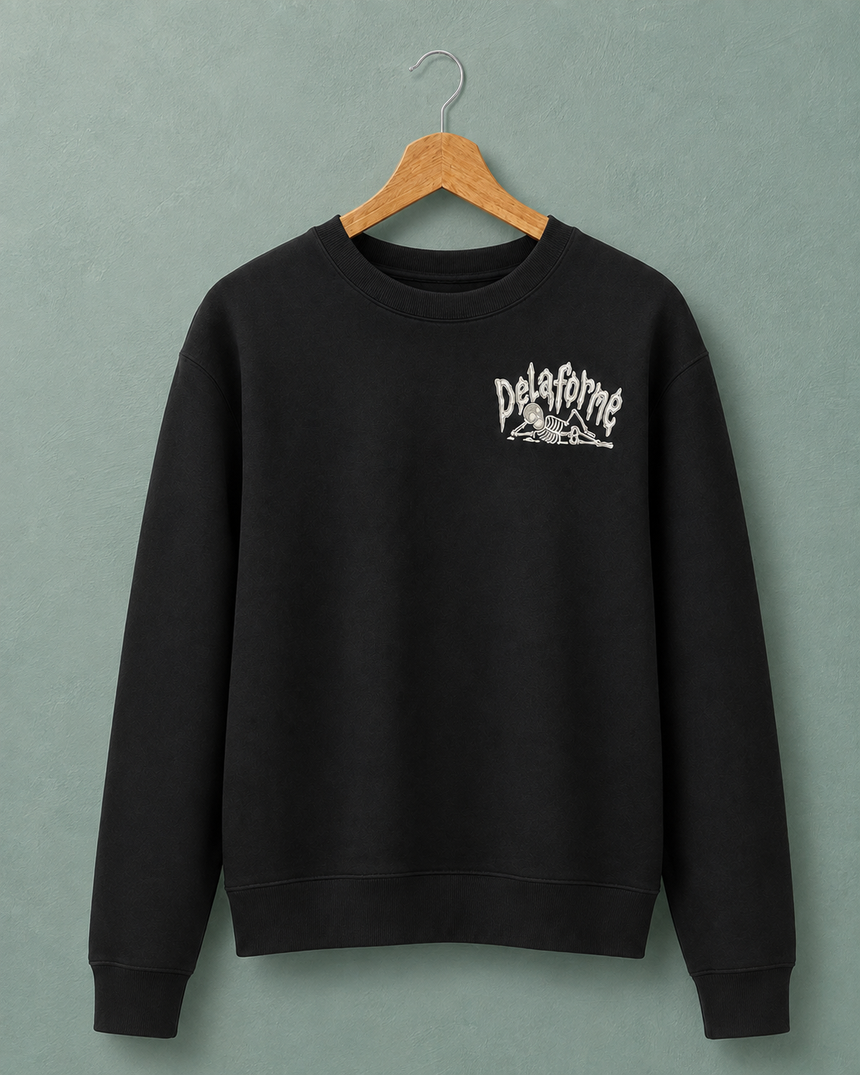 De La Forme Skeleton Embroidered Crewneck Sweatshirt