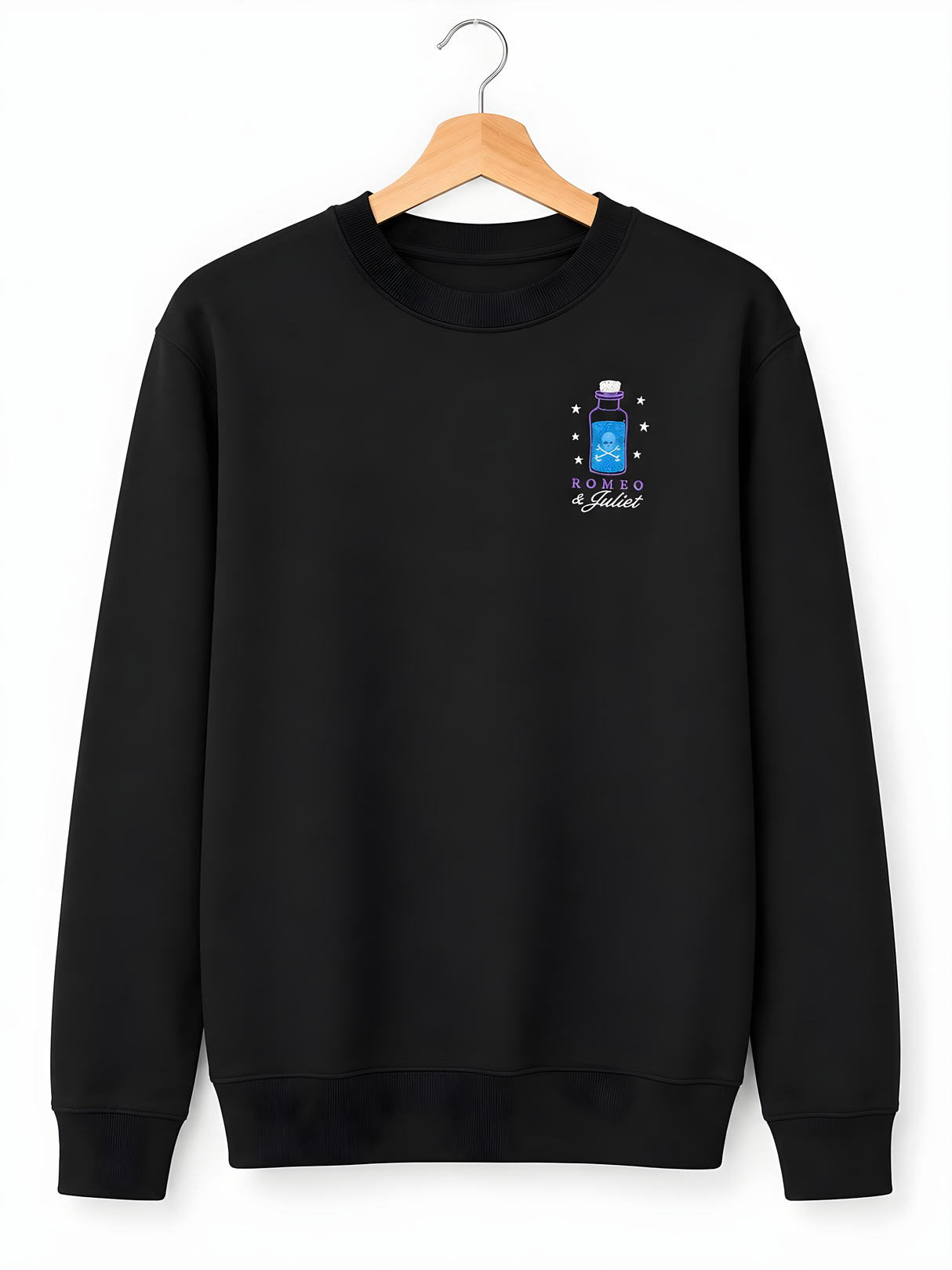 Star-Crossed Lovers Poison Bottle Embroidered Crewneck