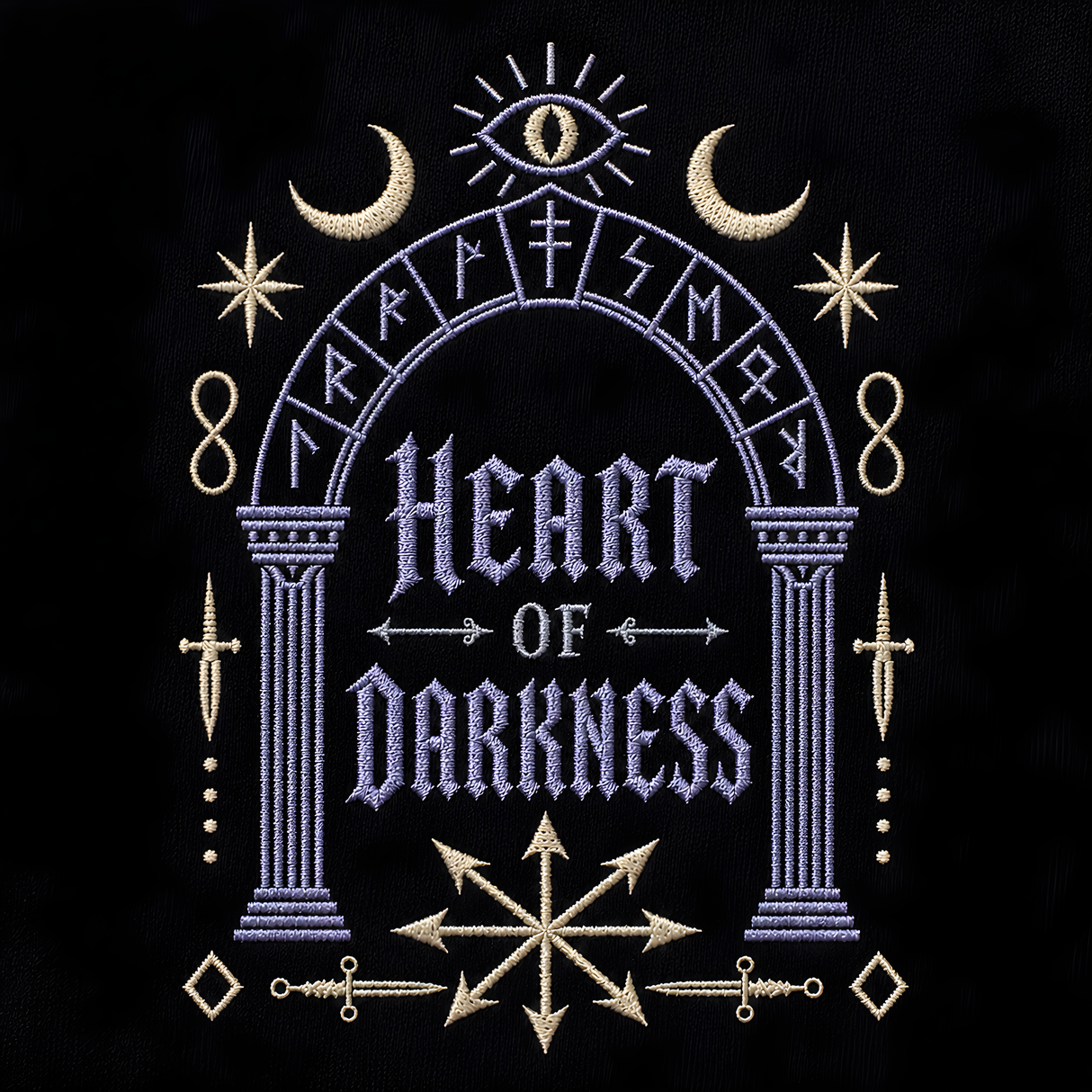 Heart of Darkness Literary Gothic Embroidered Hoodie
