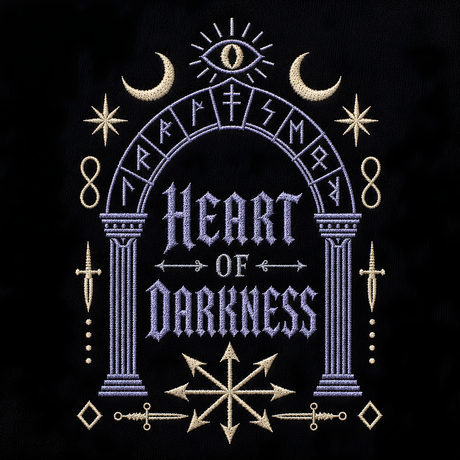 Heart of Darkness Literary Gothic Embroidered Hoodie