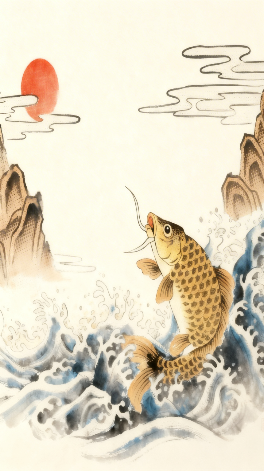 De La Forme Carp Ascent Patch T-Shirt — East Asian Archive Graphic