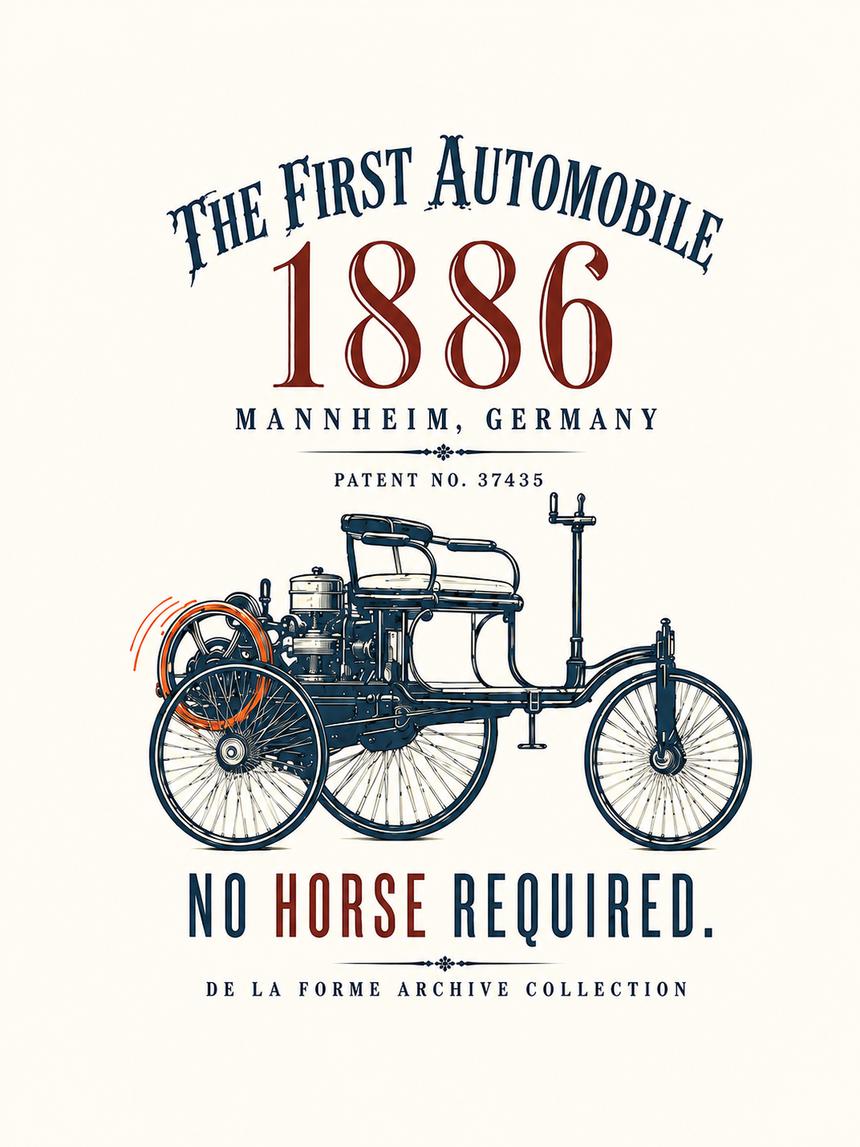 De La Forme Motorwagen First Automobile Crewneck