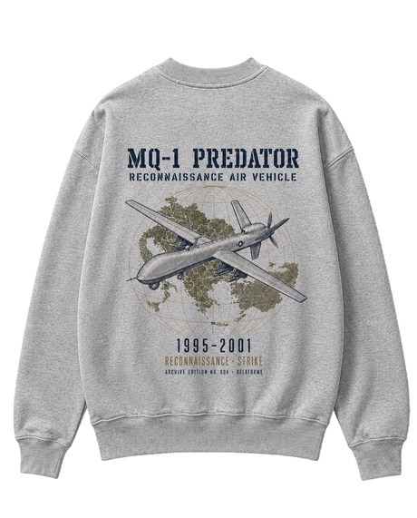De La Forme MQ-1 Predator Embroidered & Graphic Crewneck