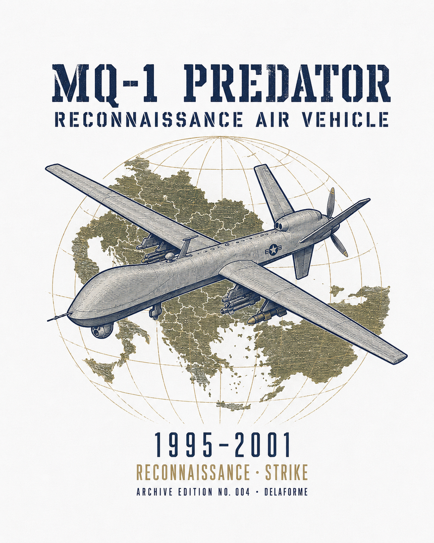 De La Forme MQ-1 Predator Embroidered & Graphic Crewneck