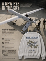 De La Forme MQ-1 Predator Embroidered & Graphic Crewneck