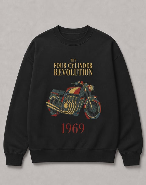 De La Forme Four Cylinder Revolution Embroidered Crewneck