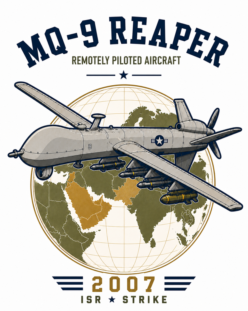 De La Forme MQ-9 Reaper Embroidered & Graphic Crewneck