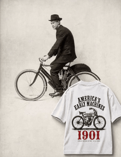 De La Forme 1901 Early Motorcycle Graphic Tee