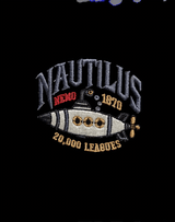 De La Forme Nautilus Submarine Embroidered Black Crewneck Sweatshirt
